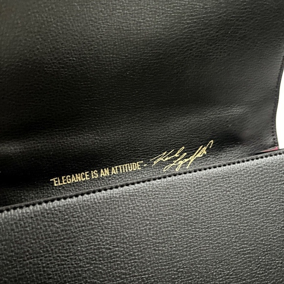 NWT Original $230 Karl Lagerfeld Paris Simone Flap Top Handle Crossbody Studded - Picture 10 of 11